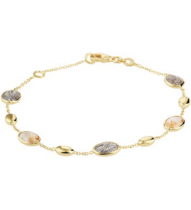 Goud armband rutiel kwarts 1,1 mm 17 - 19 cm - 3192370