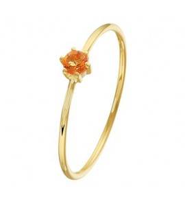 Goud dames ring met citrien 4 mm mt. 17.5 - 3192374
