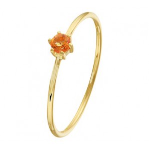 Goud dames ring met citrien 4 mm mt. 17.5 - 3192374