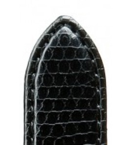 Di-modell leren band briljant 16 mm zwart met modieuze hagedis print, genaaid - 3192087
