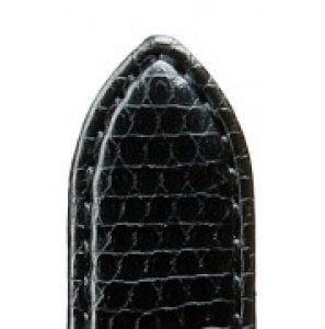 Di-modell leren band briljant 16 mm zwart met modieuze hagedis print, genaaid - 3192087