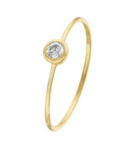 Goud dames ring met zirkonia 4 mm mt. 17.5 - 3192376