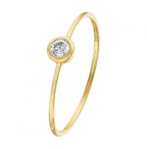 Goud dames ring met zirkonia 4 mm mt. 17.5 - 3192376