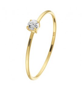 Goud dames ring met zirkonia 3 mm mt. 17 - 3192378
