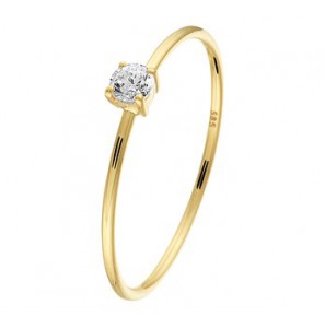Goud dames ring met zirkonia 3 mm mt. 17 - 3192378