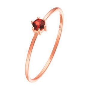 Goud roze dames ring met granaat 3 mm mt. 17 - 3192380