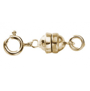 Zilver verguld magneet sluiting 6.5 mm met veerring - 3192179