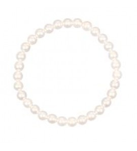 Armband elastic gep. parel wit 6 mm - 3192214