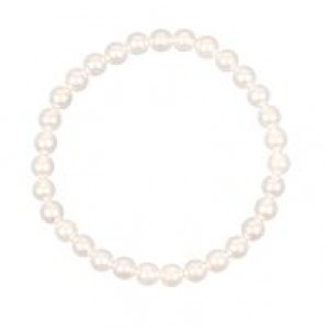Armband elastic gep. parel wit 6 mm - 3192214