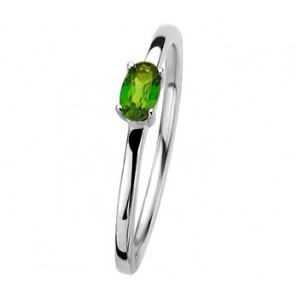 Zilver RH dames ring met chrome diopsiet mt. 17.75 - 3192527
