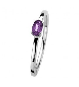 Zilver RH dames ring met amathist mt. 17.75 - 3192535