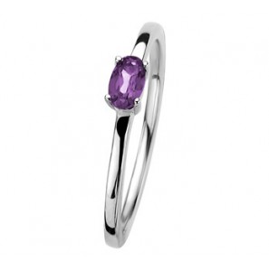 Zilver RH dames ring met amathist mt. 17.75 - 3192535