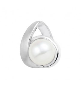 Zilver RH hanger mat glans en zw-parel 8 mm - 3192540