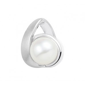 Zilver RH hanger mat glans en zw-parel 8 mm - 3192540