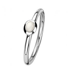 Zilver aanschuifring wit agaat ovaal mt. 17.75 - 3192421