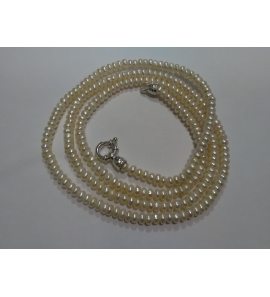 Collier zoetwater parel button 6.5x3.5 mm 92 cm - 3192561