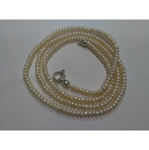 Collier zoetwater parel button 6.5x3.5 mm 92 cm - 3192561