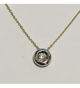 Goud collier anker met hanger WG 0,05 crt briljant 42-45 cm - 3192652