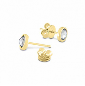 MY iMenso earstud "anniversary" faceted CZ white (925/gold1M-plated) - 3192734