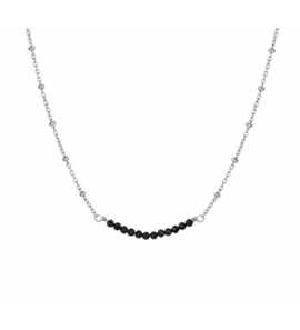 Zilver Collier strass zwart 1,8 mm 41 + 4 cm - 3192609