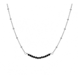 Zilver Collier strass zwart 1,8 mm 41 + 4 cm - 3192609
