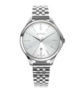 ZINZI classy 34 mm zilver wijzerplaat, kast en band - 3192754