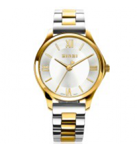 ZINZI Classy Mini 30 mm, zilver wijzerplaat, gg kast/bicolour band - 3192761