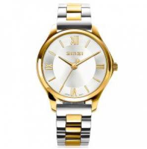 ZINZI Classy Mini 30 mm, zilver wijzerplaat, gg kast/bicolour band - 3192761
