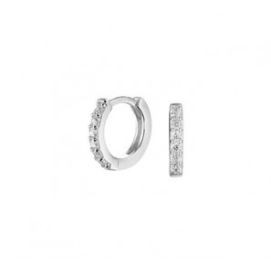 Zilveren klapcreolen 9 x 1.7 mm met zirconia - 3192800