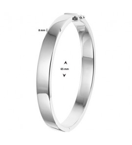Zilver slavenband RH massief 8x65 m met scharniersluiting en achtje - 3192801