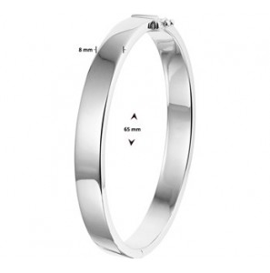 Zilver slavenband RH massief 8x65 m met scharniersluiting en achtje - 3192801