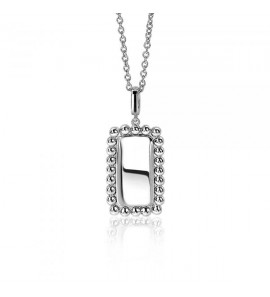 ZINZI zilv. hanger rechthoekig met parelrand - 3192871