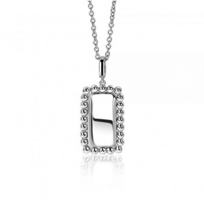 ZINZI zilv. hanger rechthoekig met parelrand - 3192871