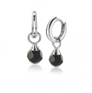 ZINZI zilv. creoolhangers zwarte bead 6 mm - 3192919