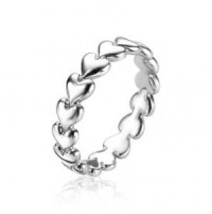 ZINZI zilv. ring met hartjes rondom maat 54 - 3192875