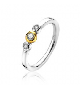 ZINZI zilv. ring gg verguld en zirconia's maat 54 - 3192916