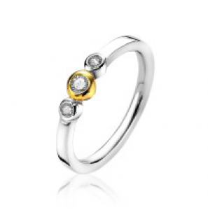 ZINZI zilv. ring gg verguld en zirconia's maat 54 - 3192916