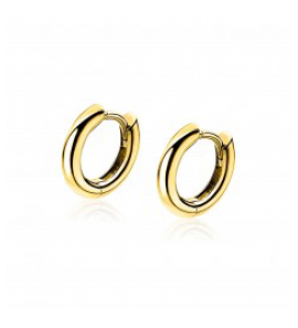 ZINZI zilv. klapcreolen rond 12x2 mm geel verguld - 3192937
