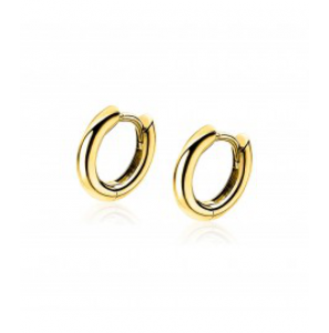 ZINZI zilv. klapcreolen rond 12x2 mm geel verguld - 3192937