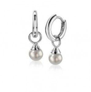 ZINZI zilv. creoolhangers grijze parel 6 mm - 3192949