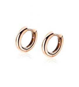 ZINZI zilv. klapcreolen rond 12x2 mm rosÚ verguld - 3192968