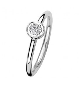 Zilver aanschuifring rind met zirkonia mt. 18.5 - 3192976