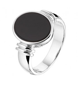 Zilver RH heren ring onix mt. 20.25 - 3193019