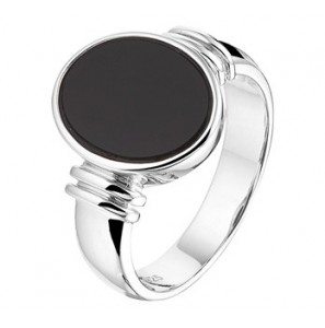 Zilver RH heren ring onix mt. 20.25 - 3193019