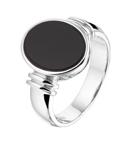 Zilver RH heren ring onix mt. 21 - 3193020