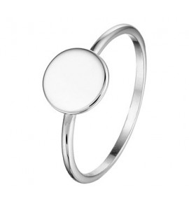 Zilver RH dames ring met rondje mt. 17.25 - 3193027