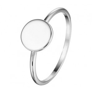 Zilver RH dames ring met rondje mt. 17.25 - 3193027