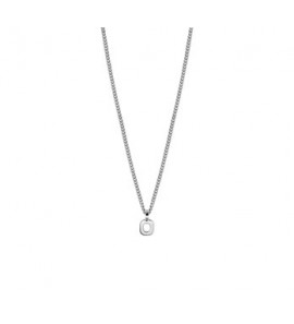 Zilver RH collier met letter hanger O 40-45 cm - 3193037