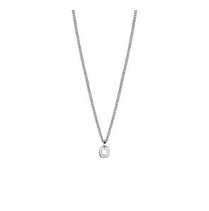 Zilver RH collier met letter hanger O 40-45 cm - 3193037