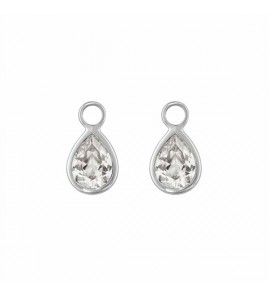 MY iMenso pair of pendant for creoli drop "CZ white" (925/rhod/plated) - 3193143